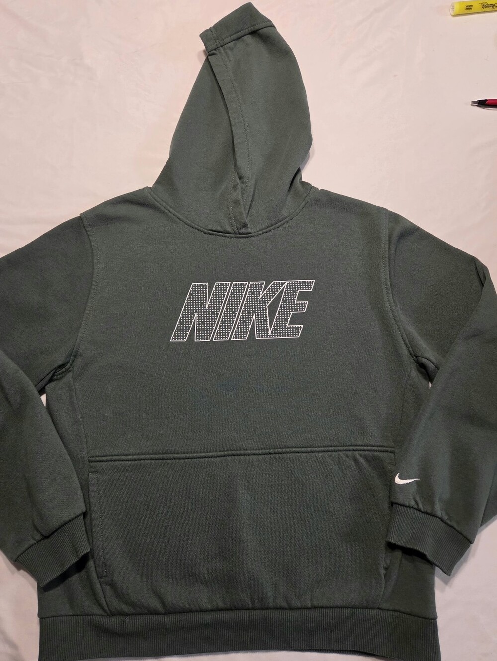 Nike Green Crewneck. Xl Pullover Hoodie with Logo
